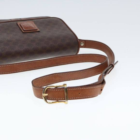 CELINE Macadam Canvas Shoulder Bag PVC Leather Brown Auth 79666 - Picture 7 of 16